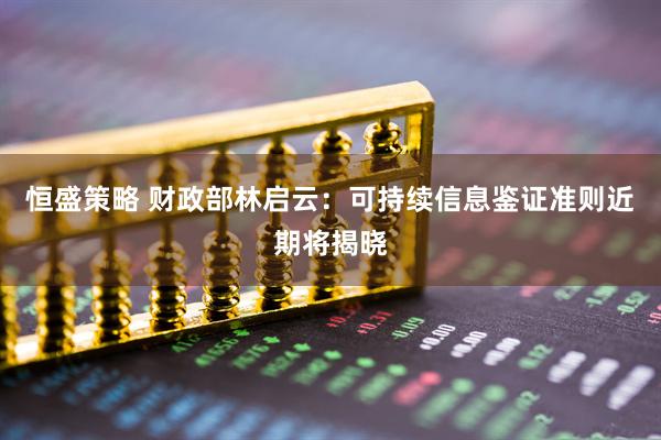 恒盛策略 财政部林启云：可持续信息鉴证准则近期将揭晓